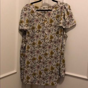 LOFT flower blouse